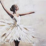 Cuadro en Canvas Bailarina de Ballet 80 x 120 cm Color Blanco y Beige