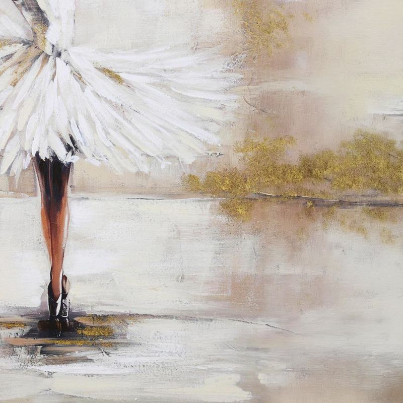 Cuadro en Canvas Bailarina de Ballet 80 x 120 cm Color Blanco y Beige