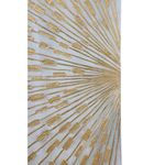 Cuadro en Canvas con Relieve Radial Decorativo 80 x 120 cm Color Blanco y Dorado