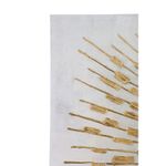 Cuadro en Canvas con Relieve Radial Decorativo 80 x 120 cm Color Blanco y Dorado