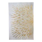 Cuadro en Canvas con Relieve Radial Decorativo 80 x 120 cm Color Blanco y Dorado