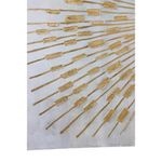 Cuadro en Canvas con Relieve Radial Decorativo 80 x 120 cm Color Blanco y Dorado