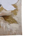 Cuadro en Canvas Flor Blanca con Relieve 80 x 120 cm Color Blanco y Dorado