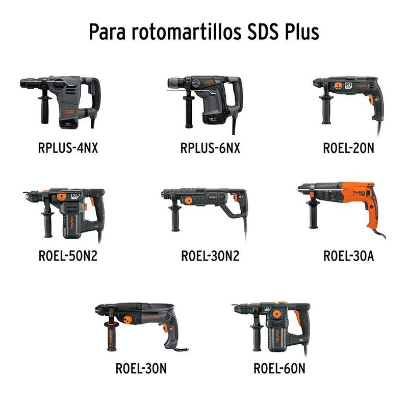 Juego de Brocas y Cinceles SDS Plus para Concreto y Ladrillo en Estuche, 15 Piezas