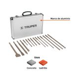 Juego de Brocas y Cinceles SDS Plus para Concreto y Ladrillo en Estuche, 15 Piezas