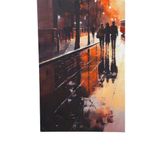 Cuadro en Canvas Avenida Urbana con Tranvía 90 x 120 cm Color Naranja y Beige