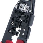 Ponchadora Profesional para Conectores RJ45 RJ12 y RJ11 en Color Negro