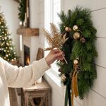 Ramo Decorativo Navideño Dorado para Árbol y Arreglos