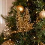 Ramo Decorativo Navideño Dorado para Árbol y Arreglos