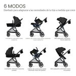 Travel System 6 en 1 con Porta Bebes Color Negro
