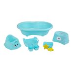 Set de Baño para Bebé Niño de Plástico Celeste con Tina y Bacinica, 9 Piezas