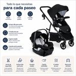 Travel System Willow Brook Onyx 4 Modos con Portabebé, Base y Canasta Grande