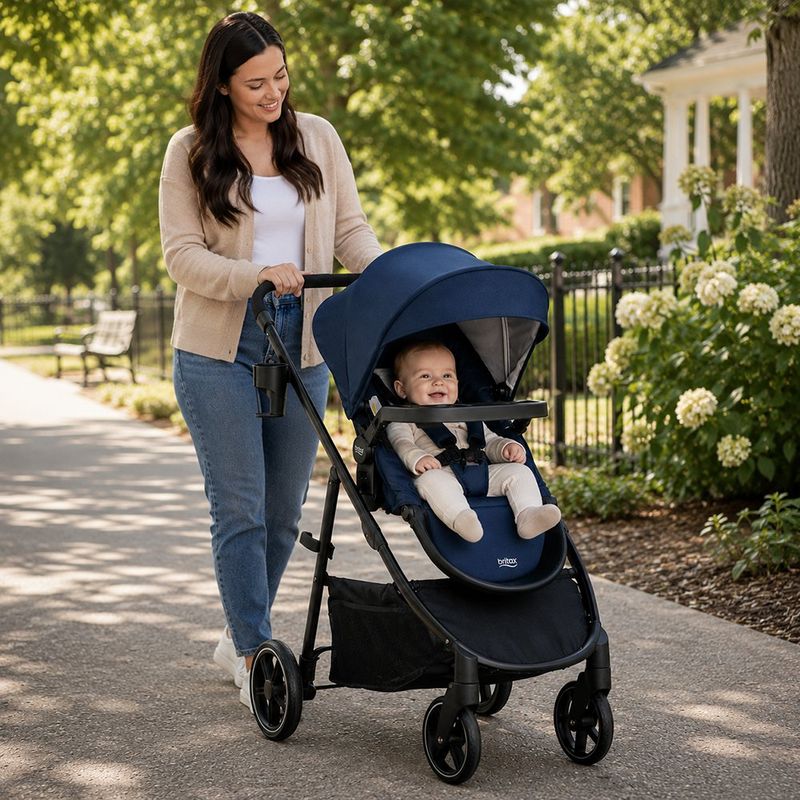 Travel System Willow Brook Navy 4 Modos con Portabebé, Base y Capota UPF 50+