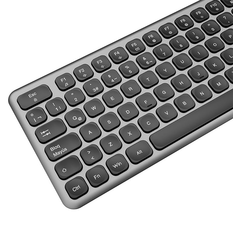Combo Teclado y Mouse Linkey Duo Bluetooth Recargable con DPI Ajustable Gris