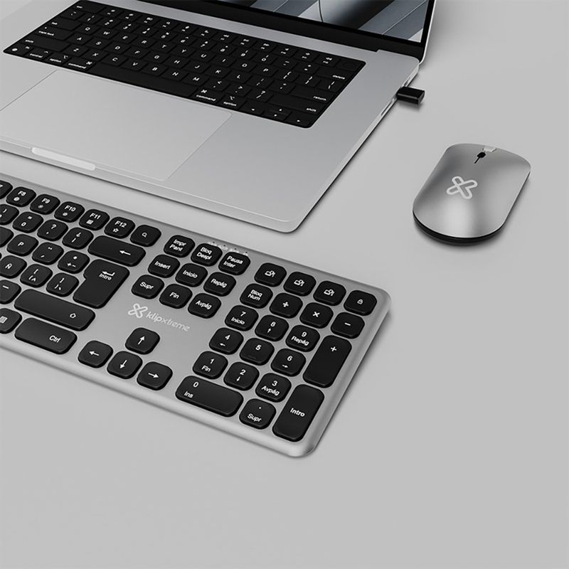 Combo Teclado y Mouse Linkey Duo Bluetooth Recargable con DPI Ajustable Gris