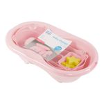 Set de Baño para Bebé Niña de Plástico Rosa con Tina y Bacinica, 9 Piezas