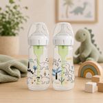 Set de 2 Pachas Anticólico Options+ con Boca Ancha de 9 oz Diseño Dinosaurios