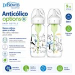 Set de 2 Pachas Anticólico Options+ con Boca Ancha de 9 oz Diseño Dinosaurios