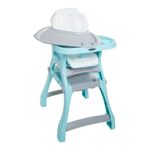 Silla Alta 2 en 1 Convertible a Escritorio con Charola Ajustable de 105 cm Celeste