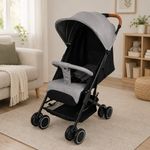 Carruaje de Paseo Sprint Light Gris Reclinable con Capota y Canasta para Bebé 18 kg