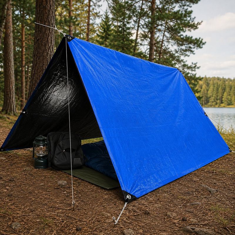Lona de Polietileno Reforzada de 4 x 6 Metros 180 g/m² Azul