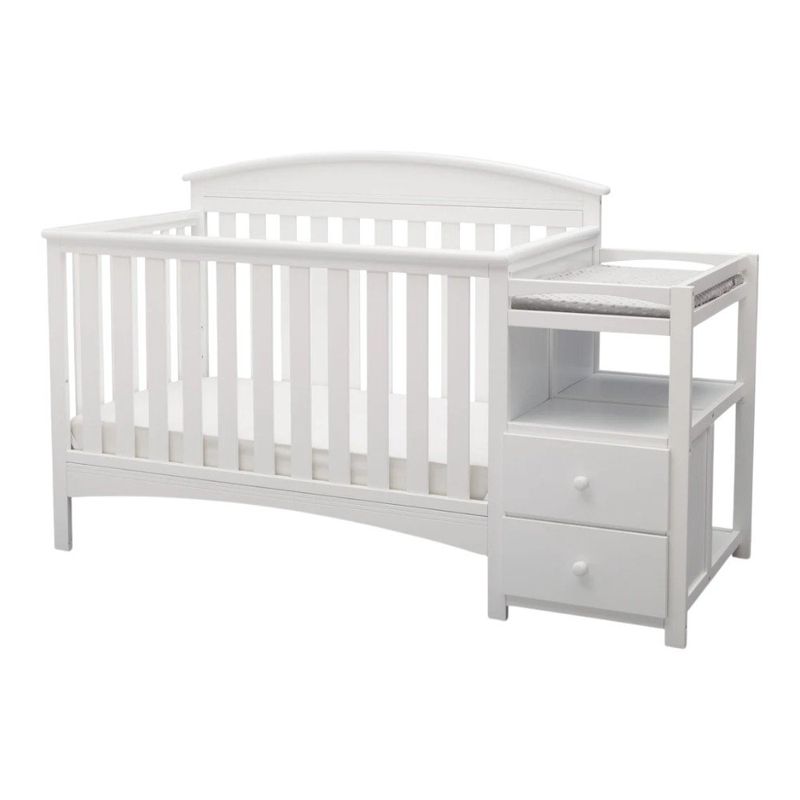 Cuna Abby con Cambiador y Compartimentos de 175 x 80 x 105 cm Color Blanco