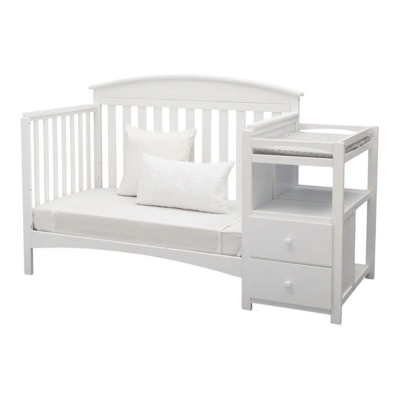 Cuna Abby con Cambiador y Compartimentos de 175 x 80 x 105 cm Color Blanco
