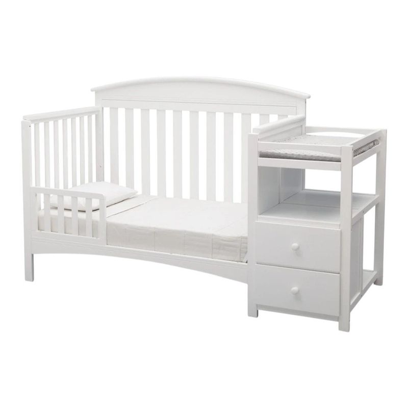Cuna Abby con Cambiador y Compartimentos de 175 x 80 x 105 cm Color Blanco
