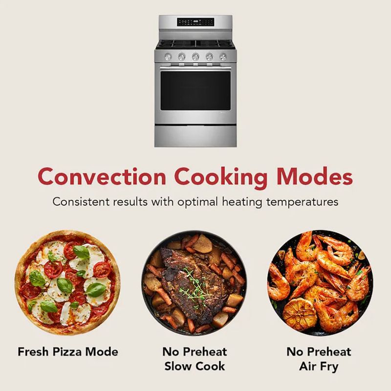 Estufa a Gas KitchenAid 30 Plg de 5 Hornillas con Horno de Convección Acero Inoxidable