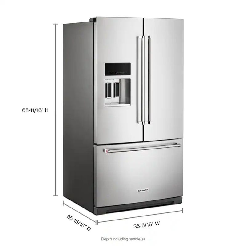 Refrigerador French Door KitchenAid 30 Pies³ Acero Inoxidable con Dispensador Externo