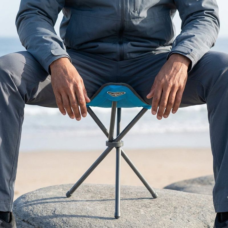 Banco Plegable para Camping Azul con Bolsa de Transporte 43 cm