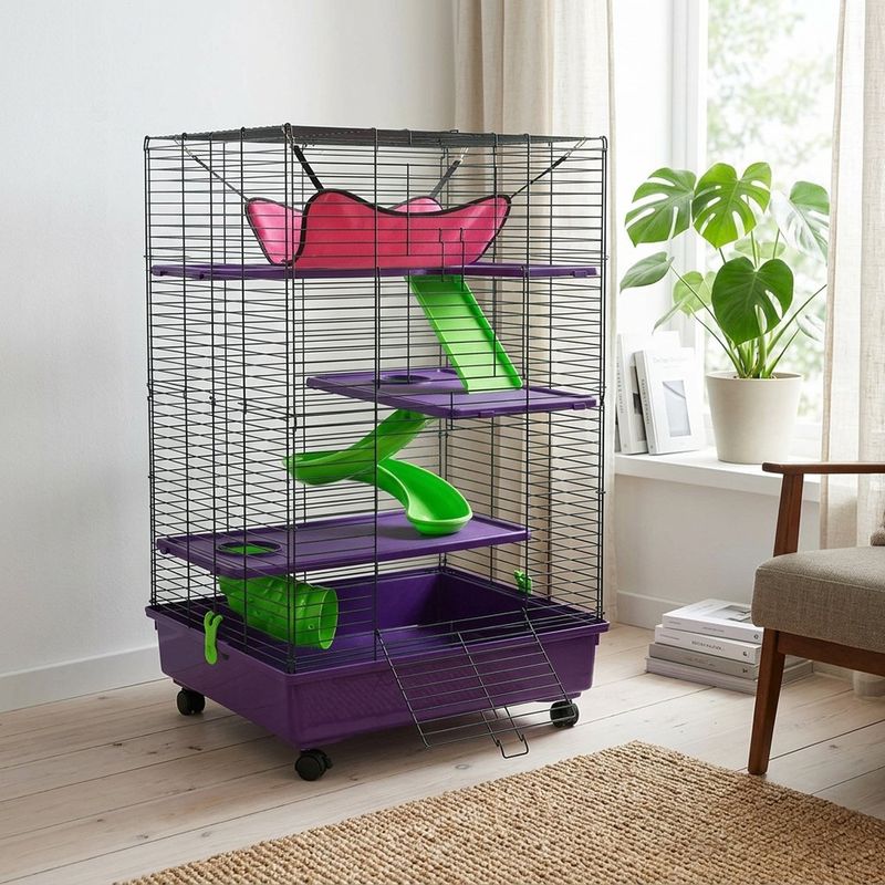 Jaula Multinivel para Hurones con Ruedas de 24 x 24 x 41.5 Plg