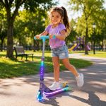 Monopatín Infantil Plegable con Diseño de Demon Hunters y Luces LED