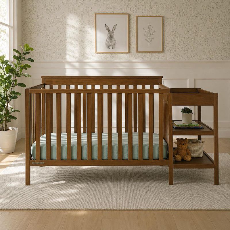 Cuna Ellie con Cambiador y Compartimentos de 175 x 80 x 105 cm Color Marrón