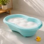 Set de Baño para Bebé Niño de Plástico Celeste con Tina y Bacinica, 9 Piezas