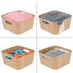 Caja Organizadora con Agarradores Acabado Natural 27 x 27 x 16 cm