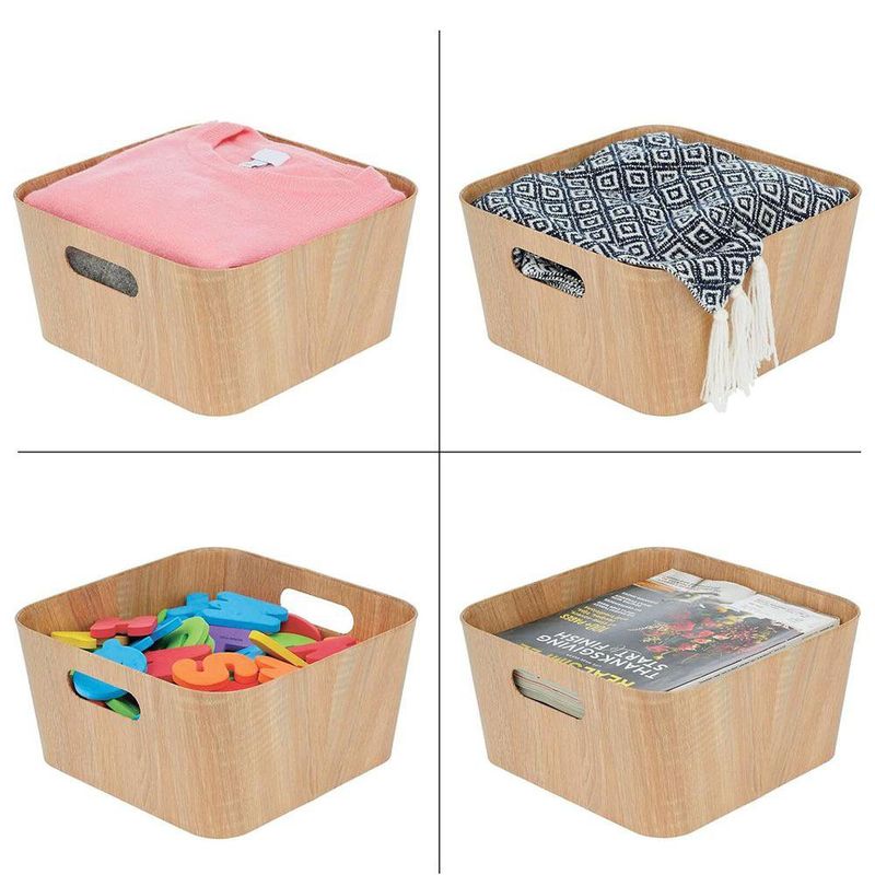 Caja Organizadora con Agarradores Acabado Natural 27 x 27 x 16 cm