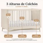 Cuna Dylan Convertible 4 en 1 de 140 x 76 x 95 cm Color Beige Suave