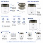 Esterilizador Eléctrico Deluxe para 6 Pachas con Bandeja Removible