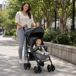 Carruaje de Paseo Nitro LX Tipo Paraguas Reclinable con Arnés de 5 Puntos Color Negro