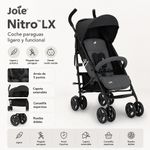 Carruaje de Paseo Nitro LX Tipo Paraguas Reclinable con Arnés de 5 Puntos Color Negro