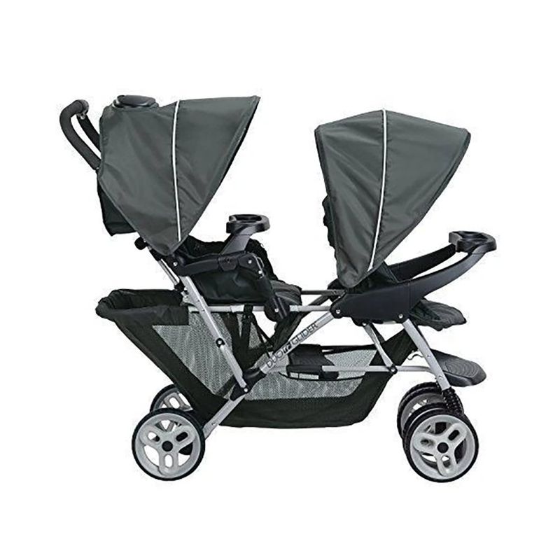 Carruaje Doble de Paseo DuoGlider Click Connect con Asientos Reclinables Color Gris
