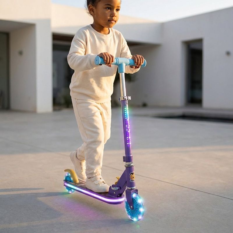 Monopatín Infantil Plegable con Diseño de Demon Hunters y Luces LED