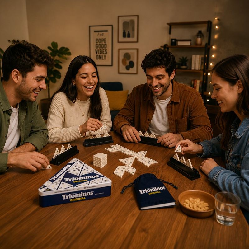Juego de Mesa Triominos Original con 56 Fichas y 4 Soportes