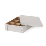 Caja Organizadora con 9 Compartimentos y Tapa Beige 26 x 35 x 8.5 cm