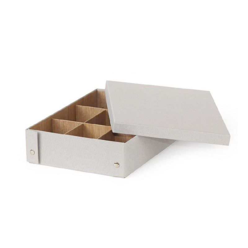 Caja Organizadora con 9 Compartimentos y Tapa Beige 26 x 35 x 8.5 cm