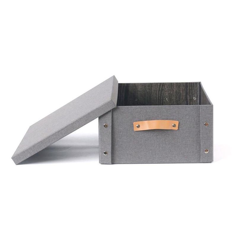 Caja Organizadora Rectangular con Tapa Gris 26.5 x 31.5 x 14.5 cm