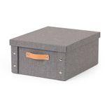 Caja Organizadora Rectangular con Tapa Gris 26.5 x 31.5 x 14.5 cm