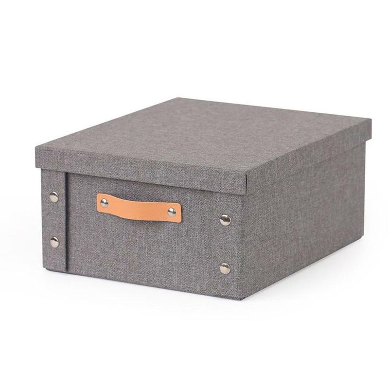 Caja Organizadora Rectangular con Tapa Gris 26.5 x 31.5 x 14.5 cm