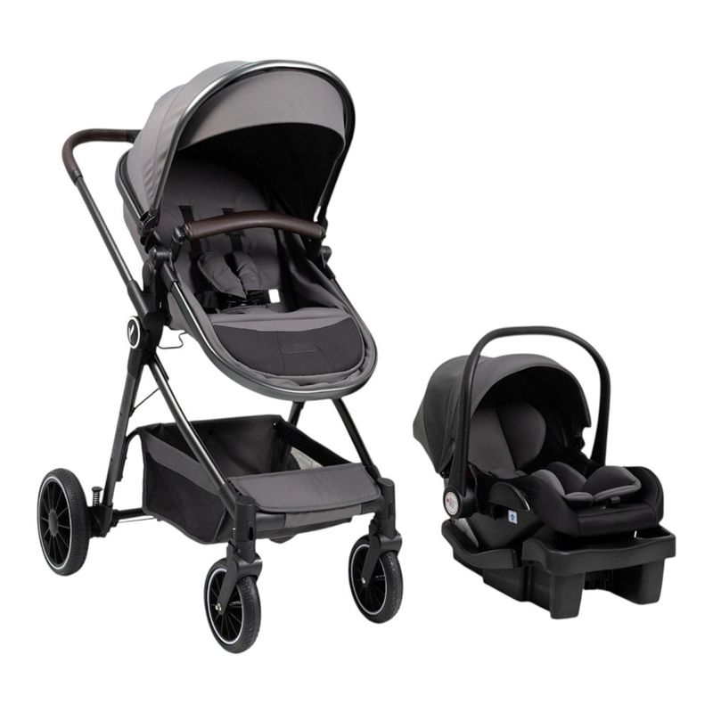 Travel System Mike 3 en 1 con Moisés, Portabebé y Capota Color Gris
